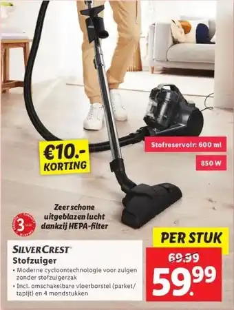 Lidl Silvercrest stofzuiger aanbieding