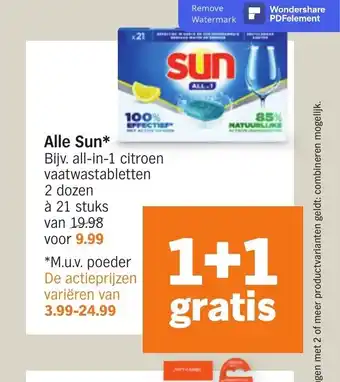 Albert Heijn Alle Sun* aanbieding