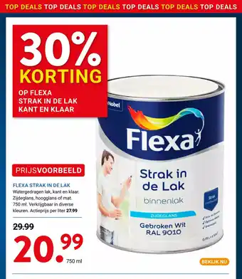 Kluswijs FLEXA STRAK IN DE LAK Watergedragen lak, kant en klaar. Zijdeglans, hoogglans of mat. 750 ml. aanbieding