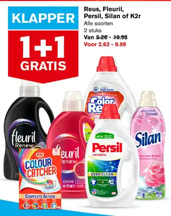 Hoogvliet Reus, Fleuril, Persil, Silan of K2r aanbieding