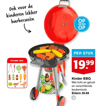 Hoogvliet Kinder BBQ Met licht en geluid en verschillende keukentools aanbieding