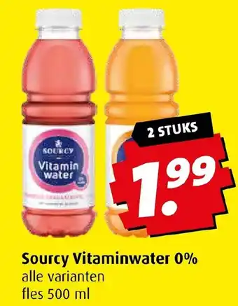 Boni Sourcy Vitaminwater 0% alle varianten fles 500 ml 2 STUKS aanbieding