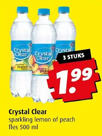 Boni Crystal Clear sparkling lemon of peach fles 500 ml aanbieding