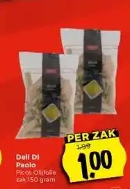 Vomar Voordeelmarkt Deli di paolo picos olijfolie zak 150 gram aanbieding