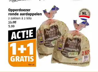 Poiesz Opperdoezer ronde aardappelen 2 zakken à 2 kilo aanbieding