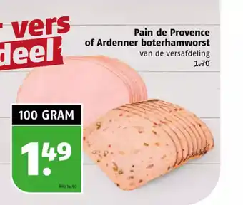 Poiesz Pain de Provence of Ardenner boterhamworst van de versafdeling 100g aanbieding