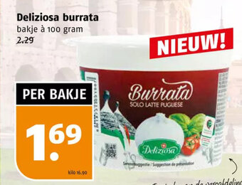 Poiesz Deliziosa burrata bakje à 100 gram aanbieding