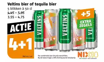 Poiesz Veltins bier of tequila bier 5 blikken à 50 cl aanbieding