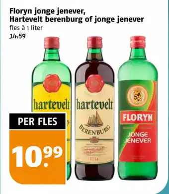 Poiesz Floryn jonge jenever, Hartevelt berenburg of jonge jenever fles à 1 liter aanbieding