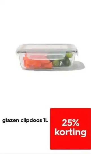 HEMA Glazen clipdoos 1l aanbieding