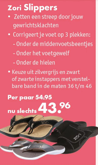 Gezond & Wel Zori slippers aanbieding