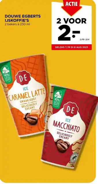 Jumbo Douwe egberts ijskoffie's aanbieding