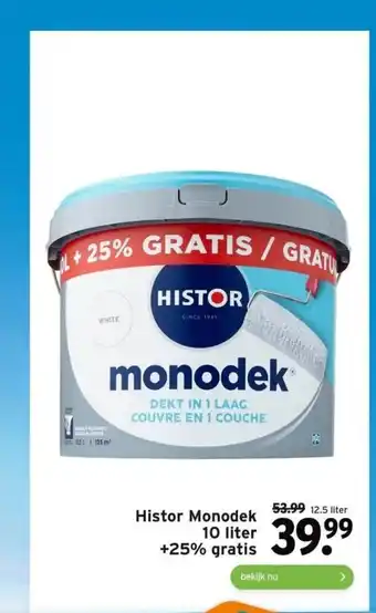 GAMMA Histor Monodek 10 liter +25% gratis 12.5 liter aanbieding