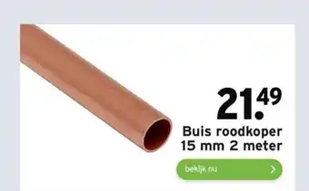 GAMMA Buis roodkoper 15 mm 2 meter aanbieding