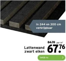 GAMMA Lattenwand zwart eiken aanbieding