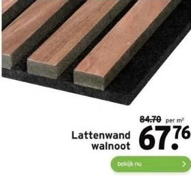 GAMMA Lattenwand walnoot aanbieding