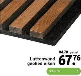 GAMMA Lattenwand geolied eiken aanbieding