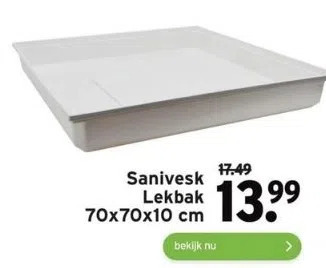 GAMMA Sanivesk lekbak 70x70x10 cm aanbieding