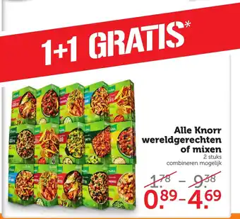 Coop Alle Knorr wegeldgerechten of mixen 1+1 aanbieding