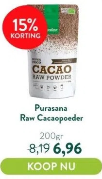 Holland & Barrett Raw cacaopoeder aanbieding