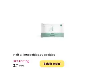 Plein.nl Naif Billendoekjes 54 doekjes aanbieding