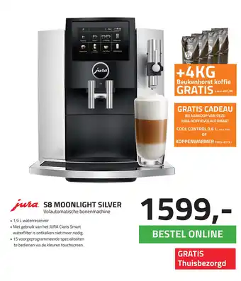 Obbink jura S8 Moonlight Silver Volautomatische bonenmachine aanbieding