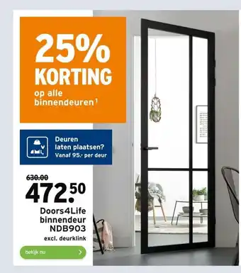 GAMMA Doors4Life binnendeur NDB903 excl. deurklink aanbieding