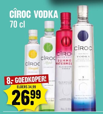Dirck 3 CÎROC VODKA 70 cl aanbieding