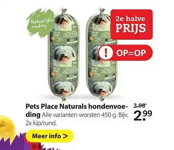 Boerenbond Pets Place Naturals Hondenvoeding 450g aanbieding