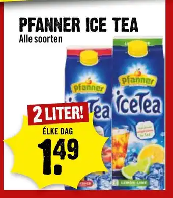 Dirck 3 PFANNER ICE TEA Alle soorten 2 LITER! aanbieding