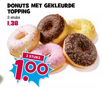 Boon`s Markt Donuts met gekleurde topping aanbieding