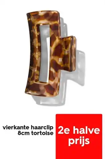 HEMA vierkante haarclip 8cm tortoise aanbieding