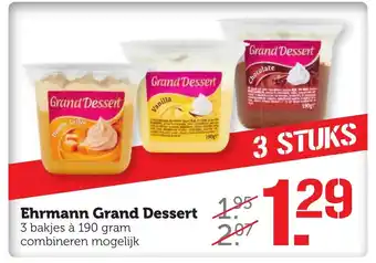 Coop Ehrmann grand dessert 3*190 gr aanbieding