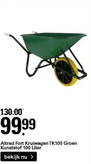 Karwei Altrad fort kruiwagen tk100 groen kunststof 100 liter aanbieding