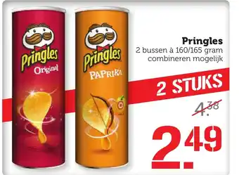 Coop Pringles 2*160-165 gr aanbieding