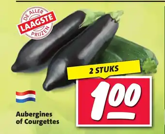 Nettorama Aubergines of Courgettes 2 STUKS aanbieding