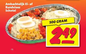 Nettorama Ambachtelijk Ei- of Rundvlees Schotel 500g aanbieding