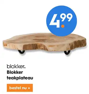 Blokker Blokker Teakplateau aanbieding