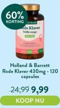 Holland & Barrett Rode klaver 430mg - 120 capsules aanbieding