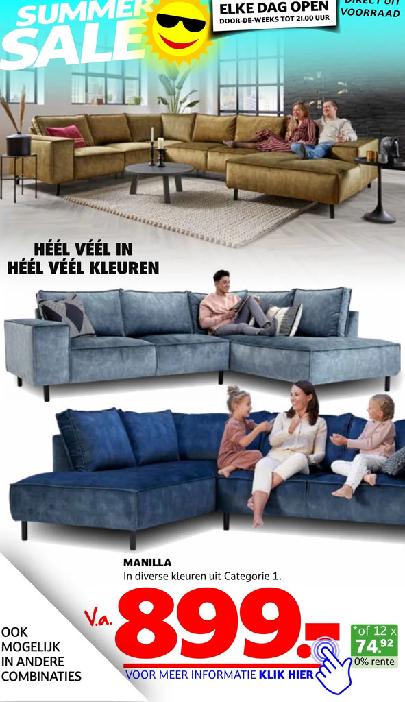 Manilla aanbieding bij Seats and Sofas