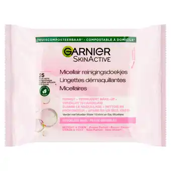 Jumbo Garnier skinactive micellair reinigingsdoekjes 25 stuks aanbieding