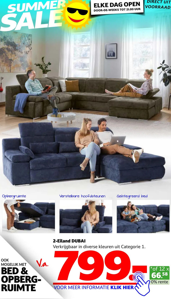 2eiland dubai aanbieding bij Seats and Sofas