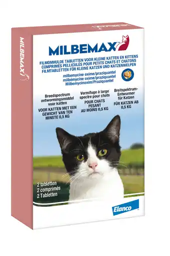 Zooplus 10% korting! milbemax katten -kleine katten - 2 tabletten aanbieding