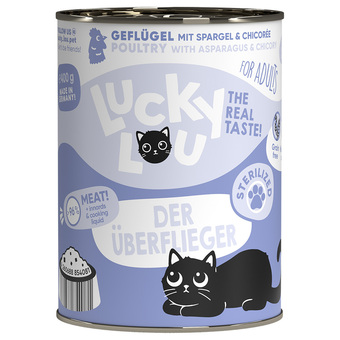 Zooplus 6x 400g lucky lou sterilized gevogelte kattenvoer nat aanbieding