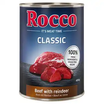 Zooplus 6x400g rund met rendier rocco classic hondenvoer aanbieding