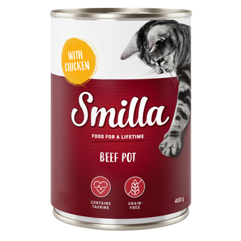 Zooplus 6x400g rundvleesstukjes met kip smilla kattenvoer aanbieding