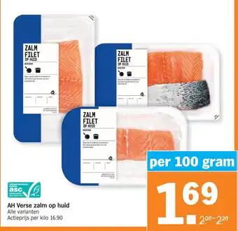 Albert Heijn AH Verse zalm op huid aanbieding