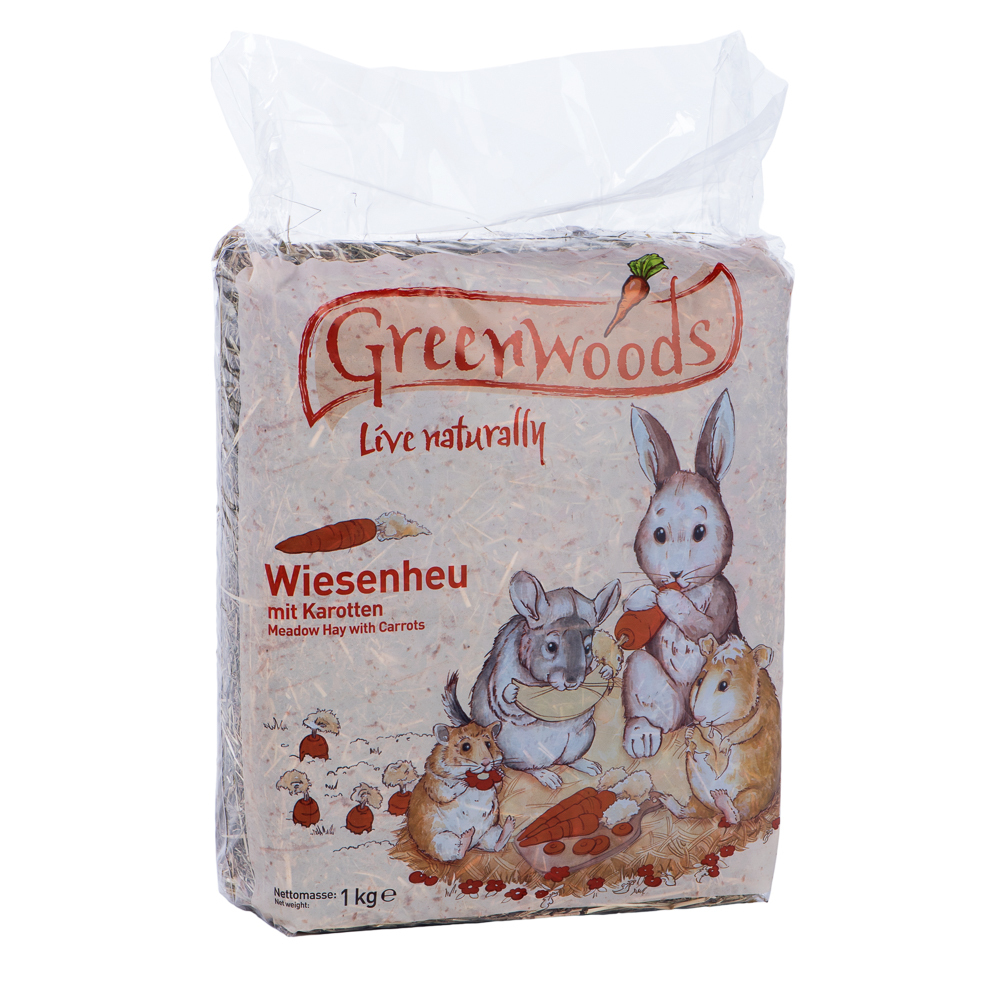 Greenwoods weilandhooi wortel 1 kg aanbieding bij Zooplus