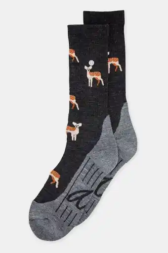 Bever Alfredo gonzales deer merino wool wandelsok grijs aanbieding