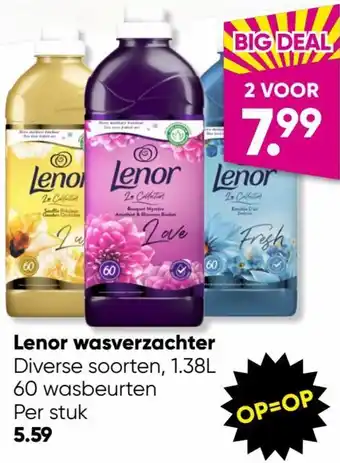 Big Bazar Lenor wasverzachter Diverse soorten, 1.38L aanbieding